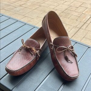 14th & Union Brown Leather Loafers with Knot Detail